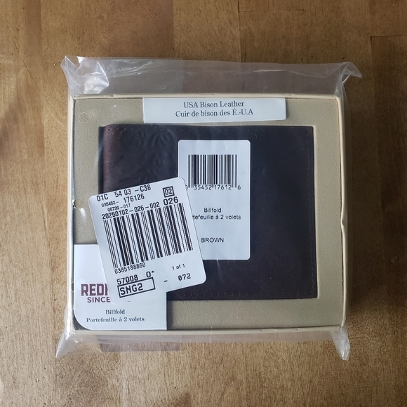 READHEAD Bison Leather Billfold Walet Brown Factory Sealed - Picture 3 of 6